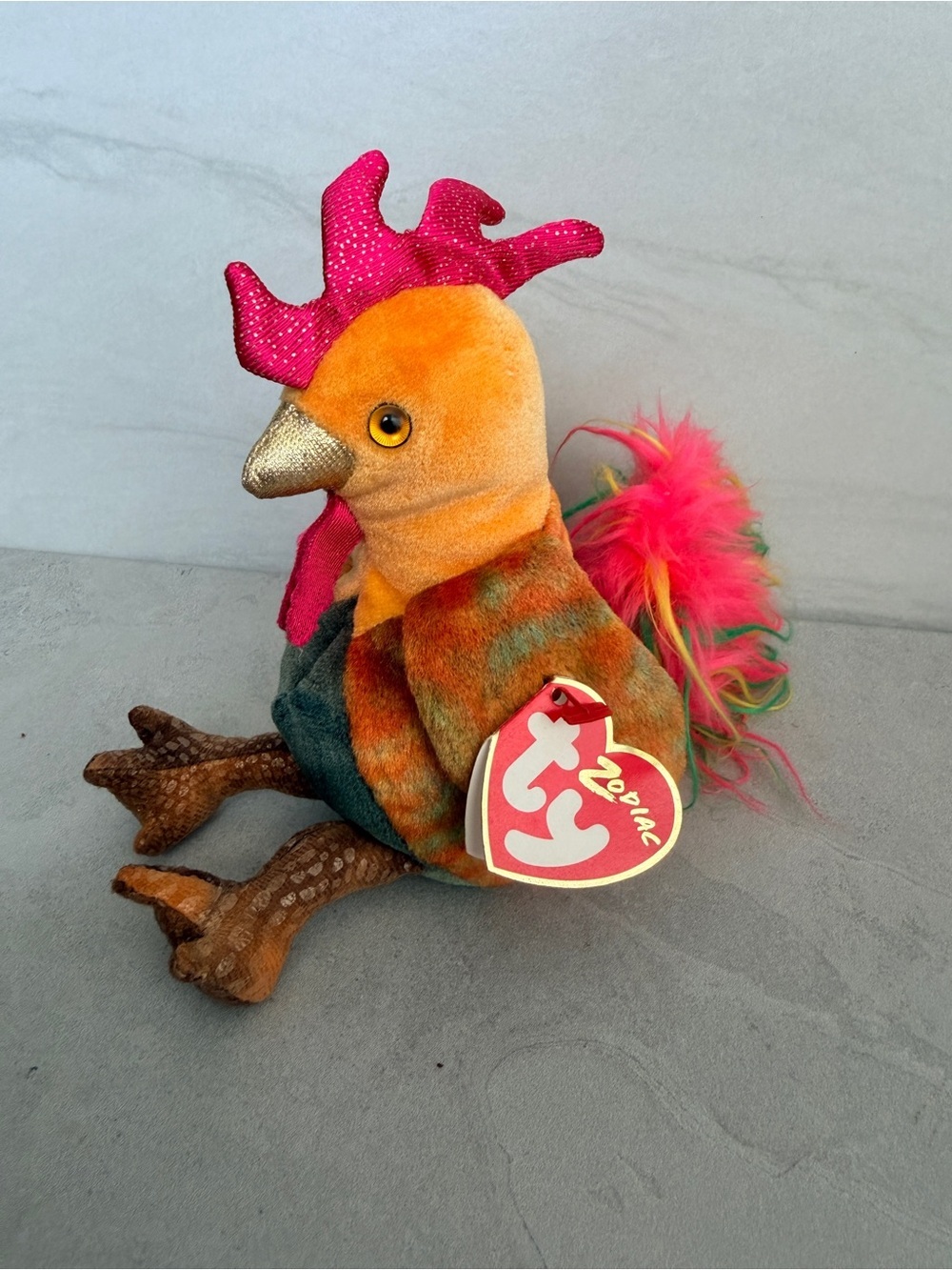 Ty Beanie Baby Rooster Zodiac Collection With Tags Excellent Condition